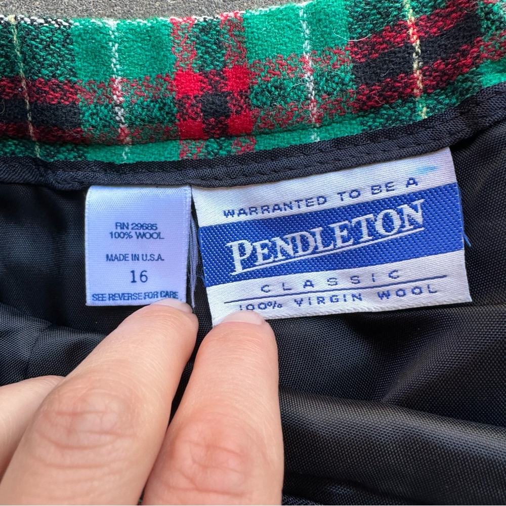 Pendleton 100% Wool Tartan Plaid Midi Skirt Size 16 Made in USA - Picture 5 of 10